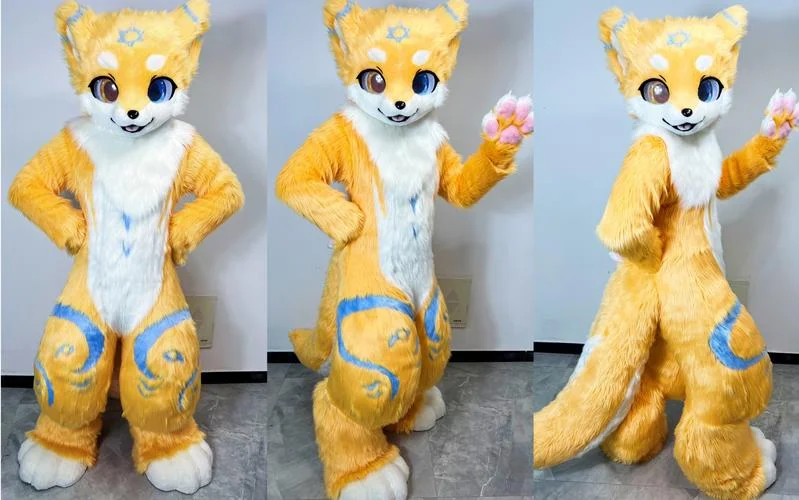Plush fursuit Husky Mascot เครื่องแต่งกายผู้ชายและผู้หญิง Universal Fox คอสเพลย์เครื่องแต่งกายเต็มรูปแบบฮาโลวีนอําพรางขนาดใหญ่ Commercial Show