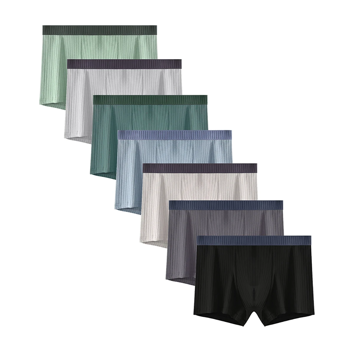 

7 Pcs Men's Boxer Briefs Multiple Colors Comfortable Stretch Underwear Fashion Waistband Mens Trunks