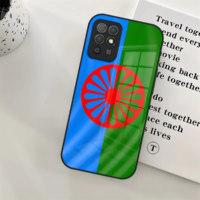 Gypsy Romani Roma Flag Phone Case For Huawei P30 Lite P50 P20 P40 P10 P9 Smartp Z Mate 40 Honor 30 50 60 Pro Plus Glass Cover