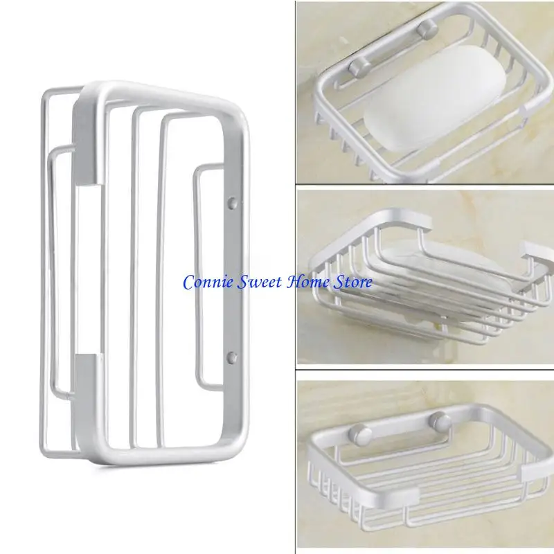 LXAF Aluminum Space Wall Mounted Bathroom Bath Hook Soap Holder Soap Basket