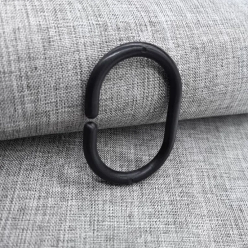 Durable Plastic Body Bathroom Drapery Rings, 59 pcs, Home Toilet Partition, Smooth Glide No Stick for Moist Environment
