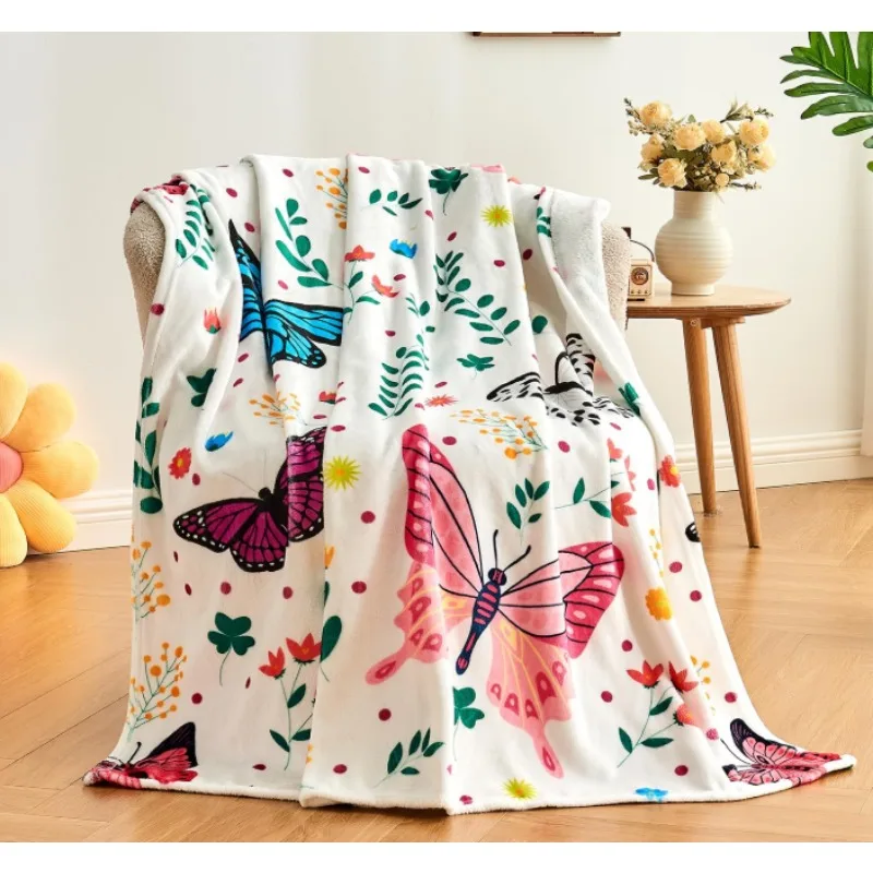 

Акварельное одеяло с бабочкой, мягкое плюшевое фланелевое одеяло, подарок на день рождения, подходит для женщин, девочек, мам, детей, взрослых