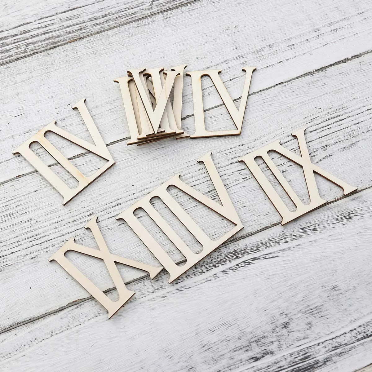 

24 pcs Pcs 2 Sets 7Cm Wooden Roman Numerals Blank Unfinished Wood Slices For Diy Crafts Decoration Plaque Home Wedding Ornaments