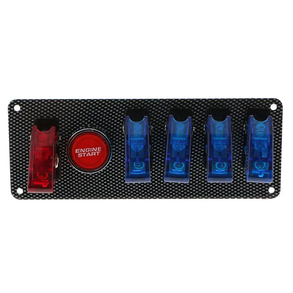 

12V Ignition Switch Panel multifunctional Car Engine Start Push Button LED Toggle for Car