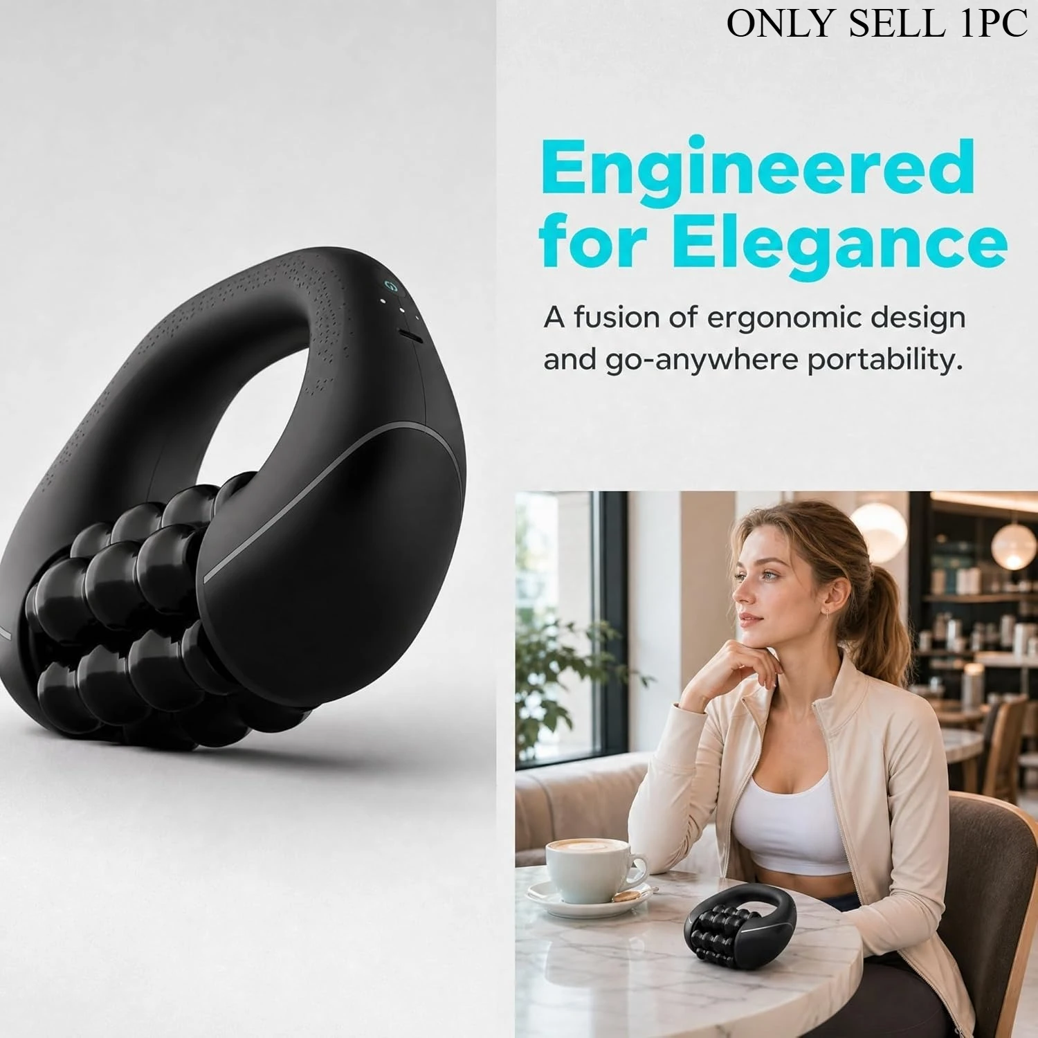 Adjustable Speed Vibration Roller Massager USB Charging Handheld Portable Muscle Relax Tool Gym Home Travel Gift