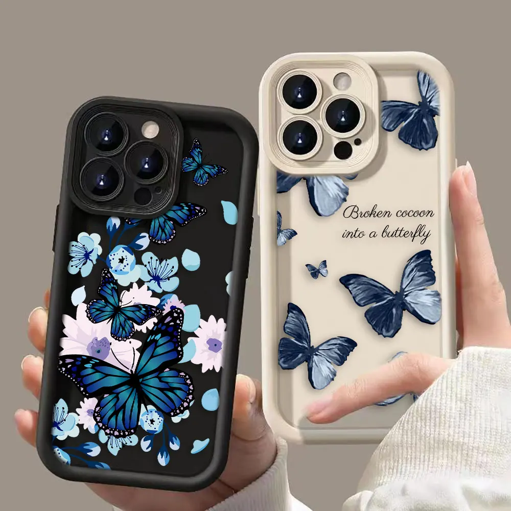 

Pretty Purple Butterfly Phone Case For Xiaomi 15 15T 17 14 14T PRO MAX 8 11 12 12T 13 LITE 5GNE DIY Shell TPU Shockproof Cover