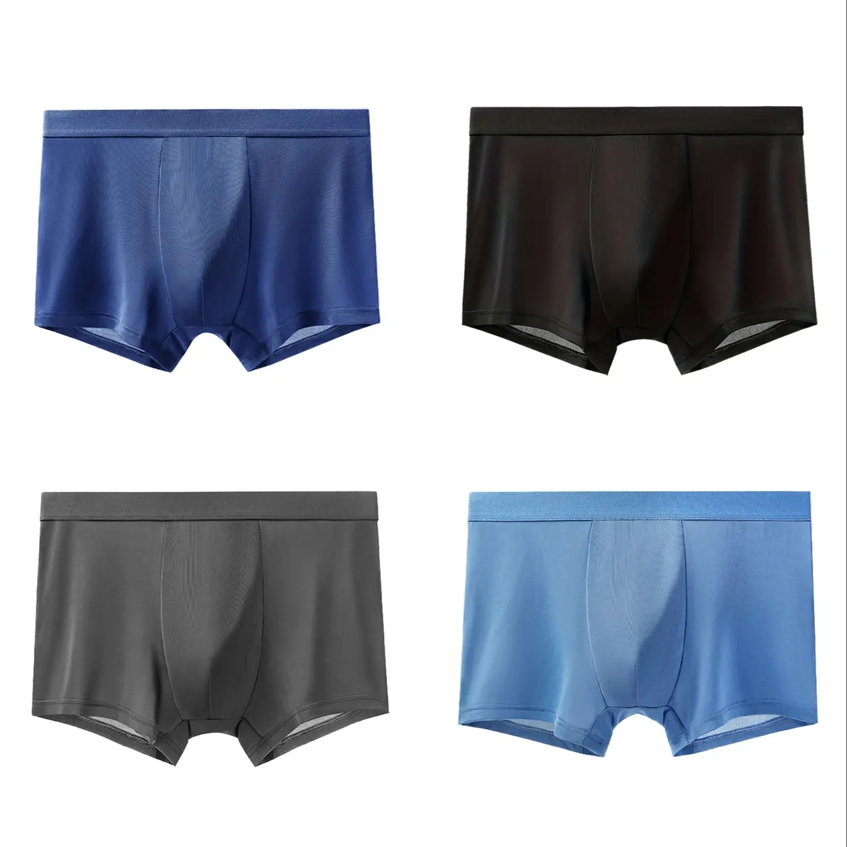 

1 Psc Men's Ice Silk Underwear Breathable Quick-Dry Boxer Briefs Ultra-Thin Soft Comfortable Trunks Suitable for Daily & Sports