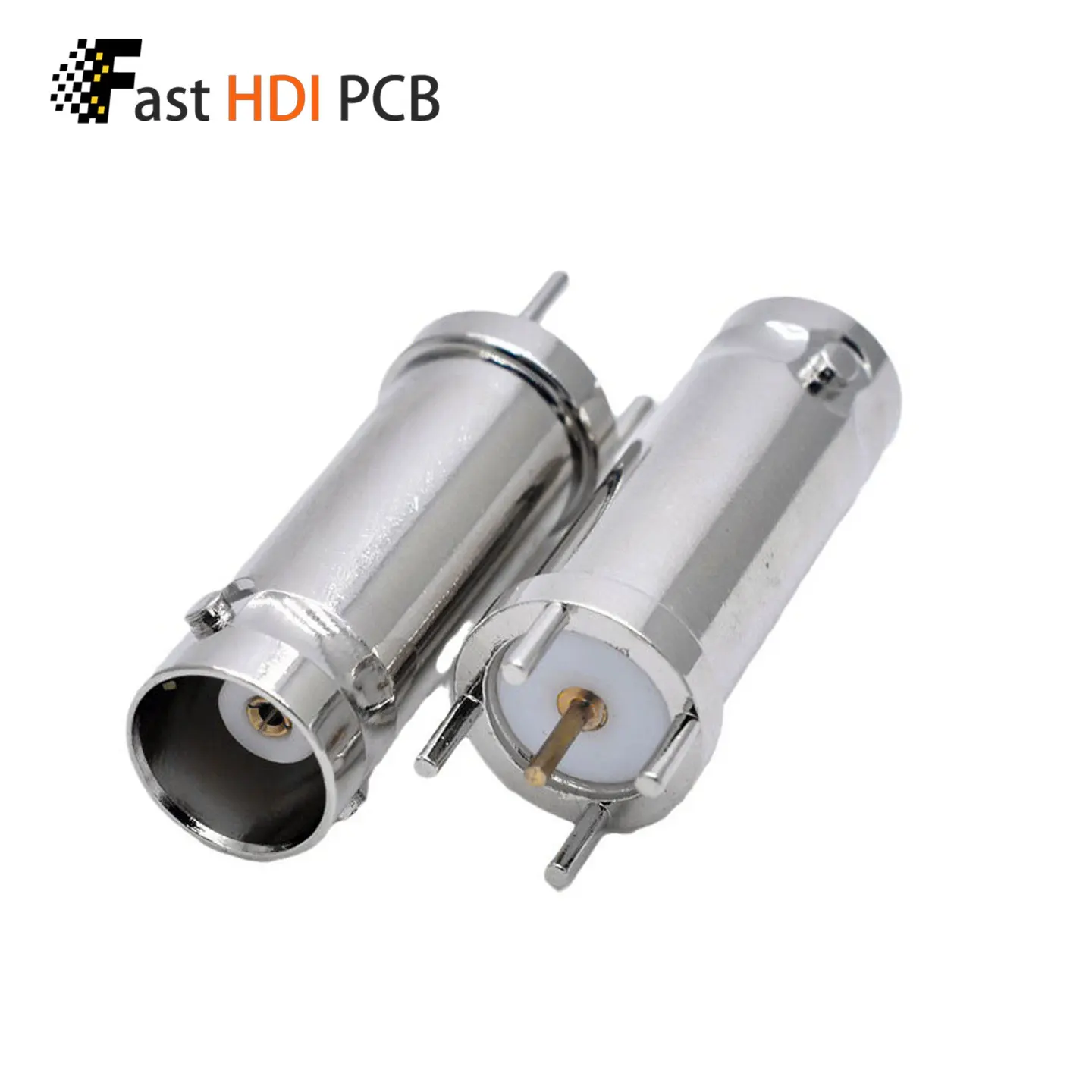 BNC Female Long Body PCB Mount Connector BNC-KE 50 Ohm 4 Pin 180 Degree Vertical Through Hole Total Length 32mm for PCB Board