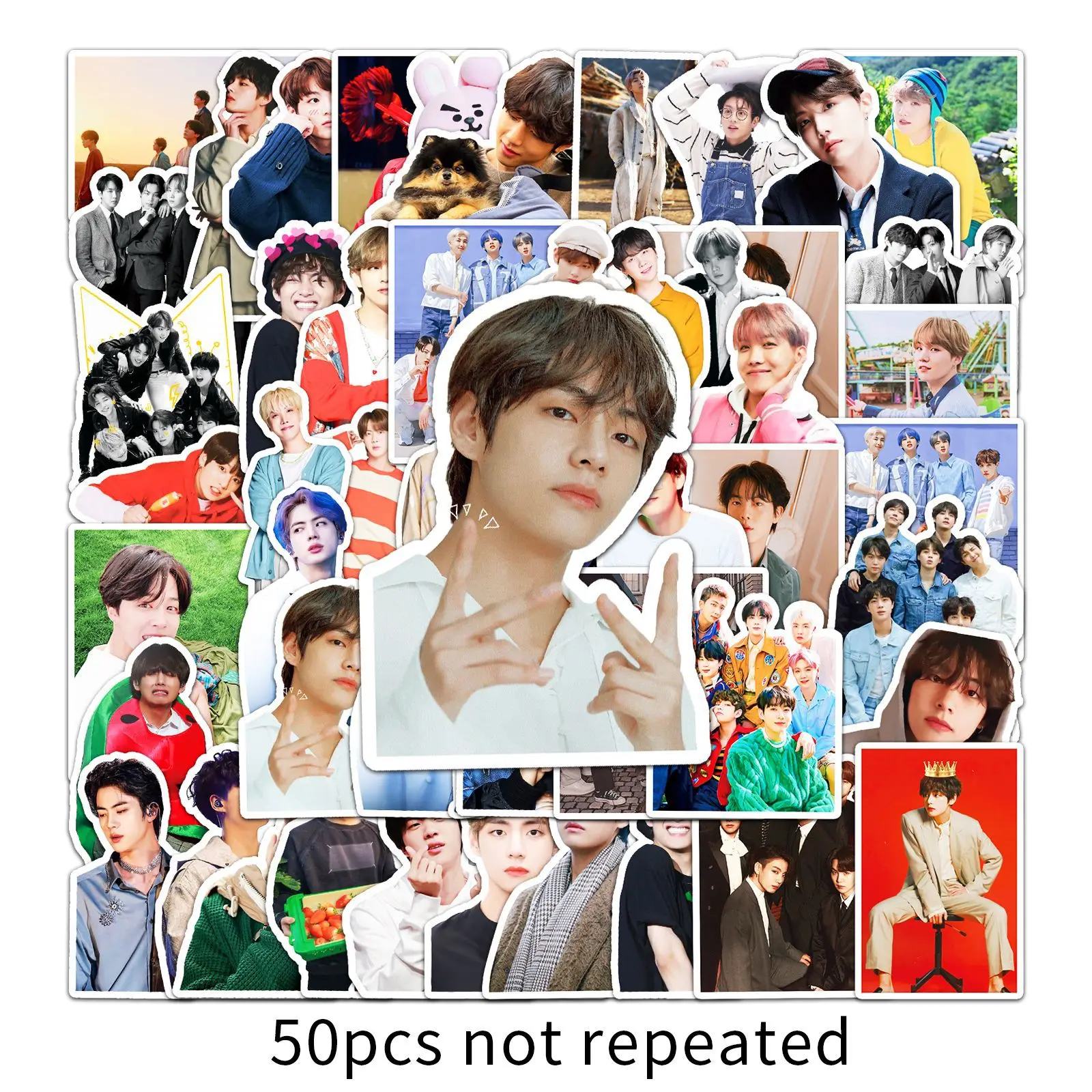 50pcs Korean Super Popular Group Star Fan Collection DIY Phone Waterproof Sticker