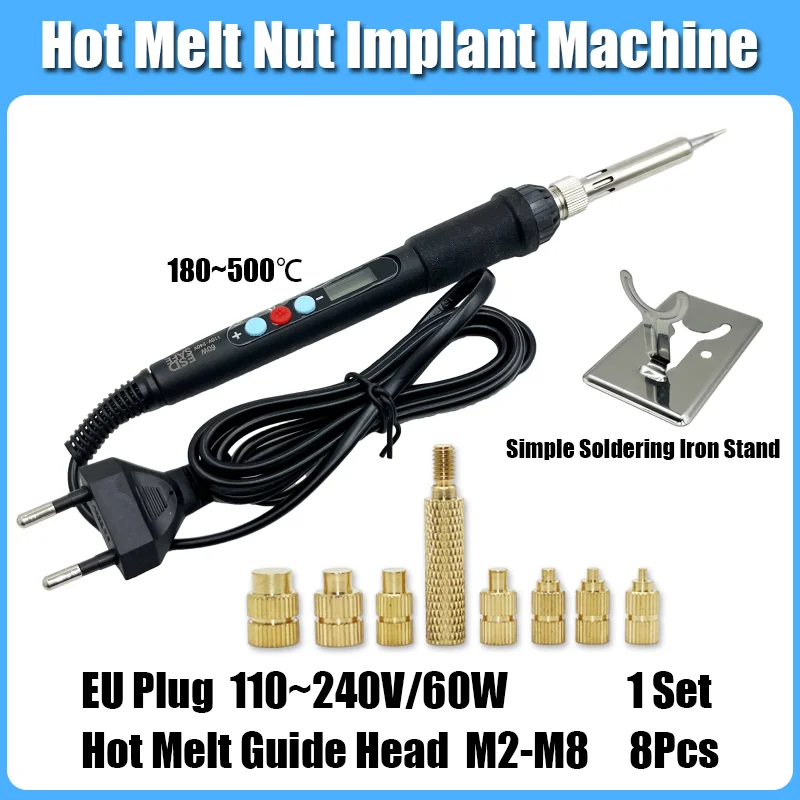 Messing Einsatz Mutter Lötkolben M2 M3 M4 M5 M6 M8 Hot Melt Guide Kopf Gerändelt Kupfer Muttern Einsätze Kunststoff 3D Drucker Zubehör – Detail 20