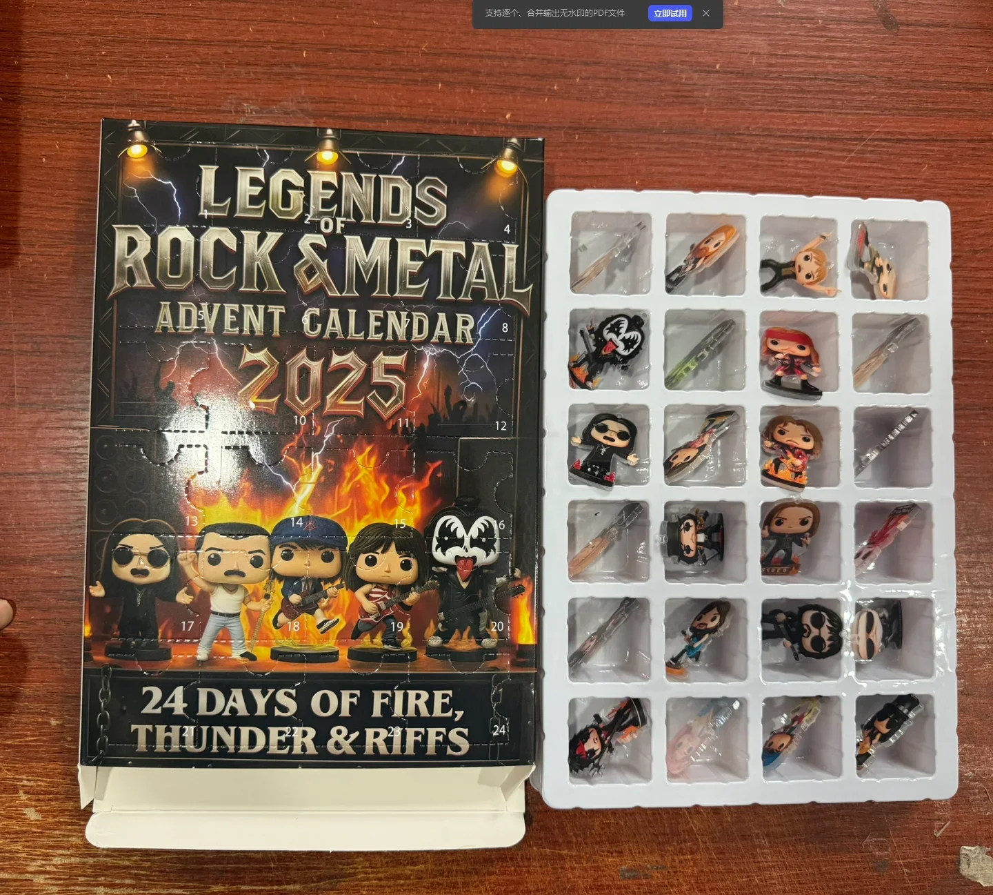 ==Rock and Metal Advent Calendar Gift Blind Box 2D Flat Acrylic Iconic Music Character Collection Countdown Calendar Fans' Gifts