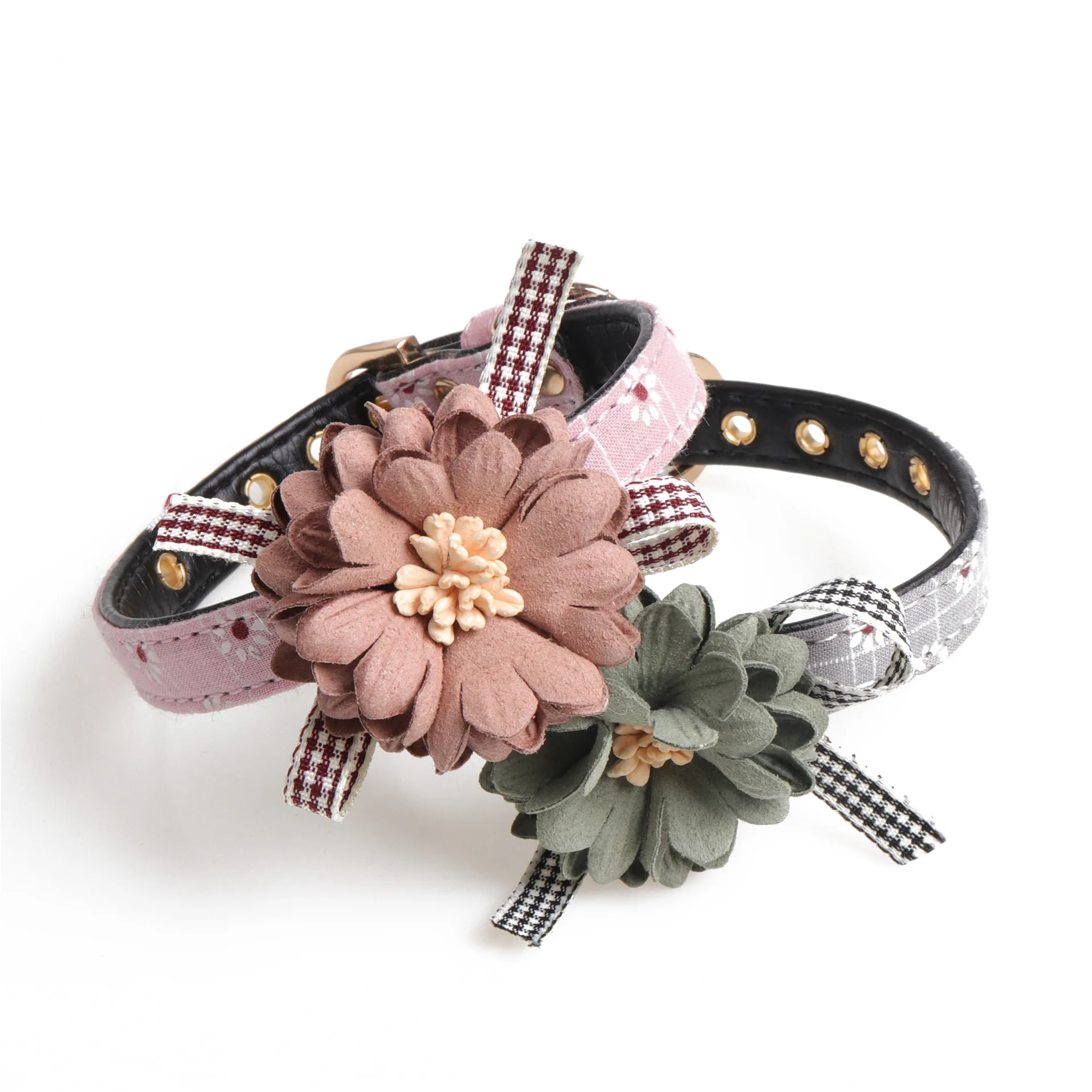 

Flower Dog Collar Pu Pets Collar pet supplies Cat accessoires