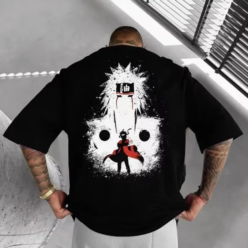 

Naruto Japanese Anime Men's and Women's T-shirts Jiraiya Cotton Boys and Girls Children Y2k Harajuku Parent-child Short Sleeves