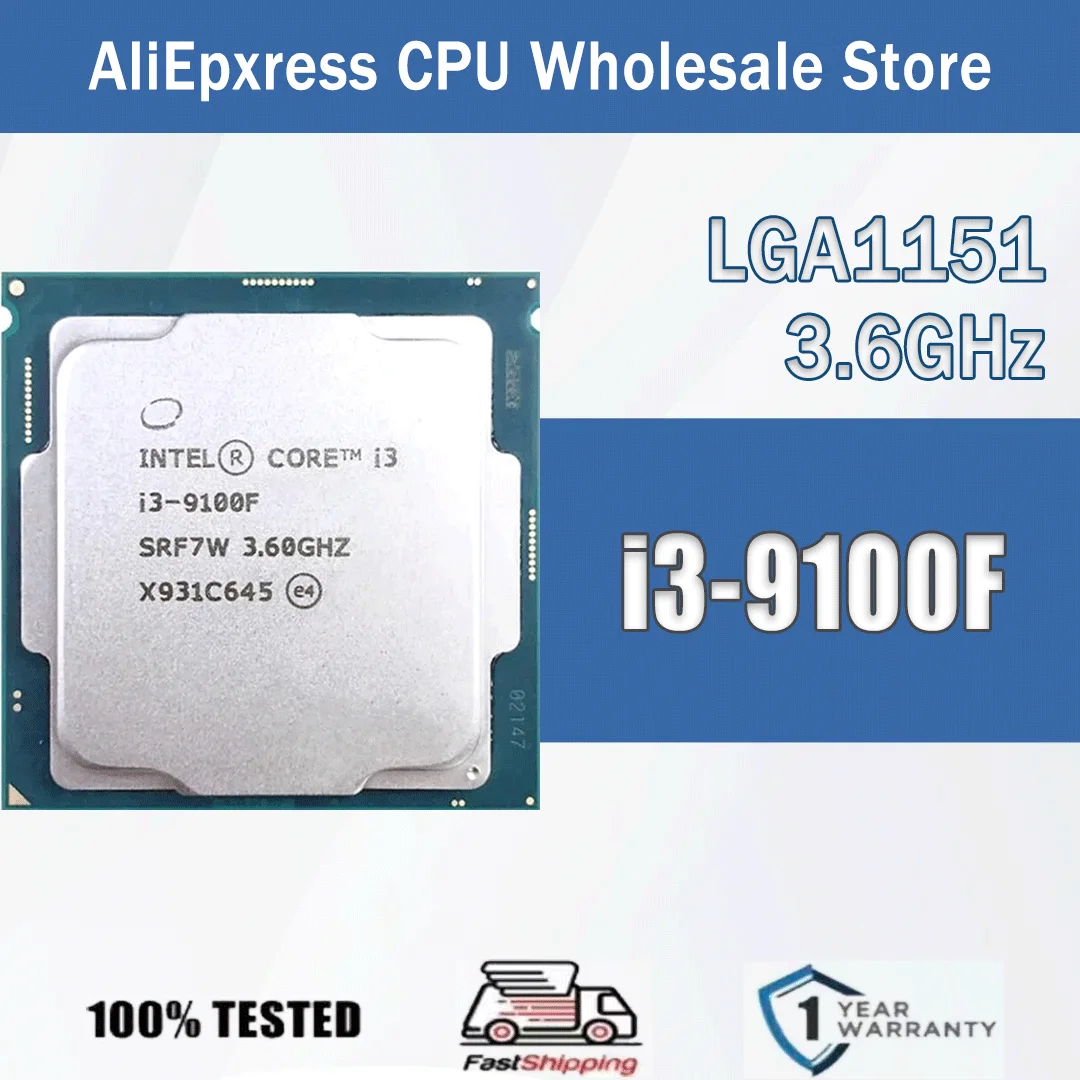 Intel Xeon I3-9100F 3,6 GHz Quad-Core Quad-Thread 65W 6M Computadora CPU Procesador Servidor Paquete LGA 1151