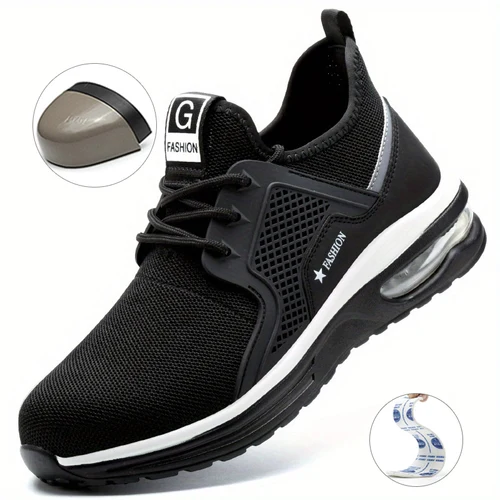 Zapatos de seguridad protectores con punta de acero para hombre y mujer, zapatillas de trabajo ligeras, transpirables, indestructibles, botas de seguridad