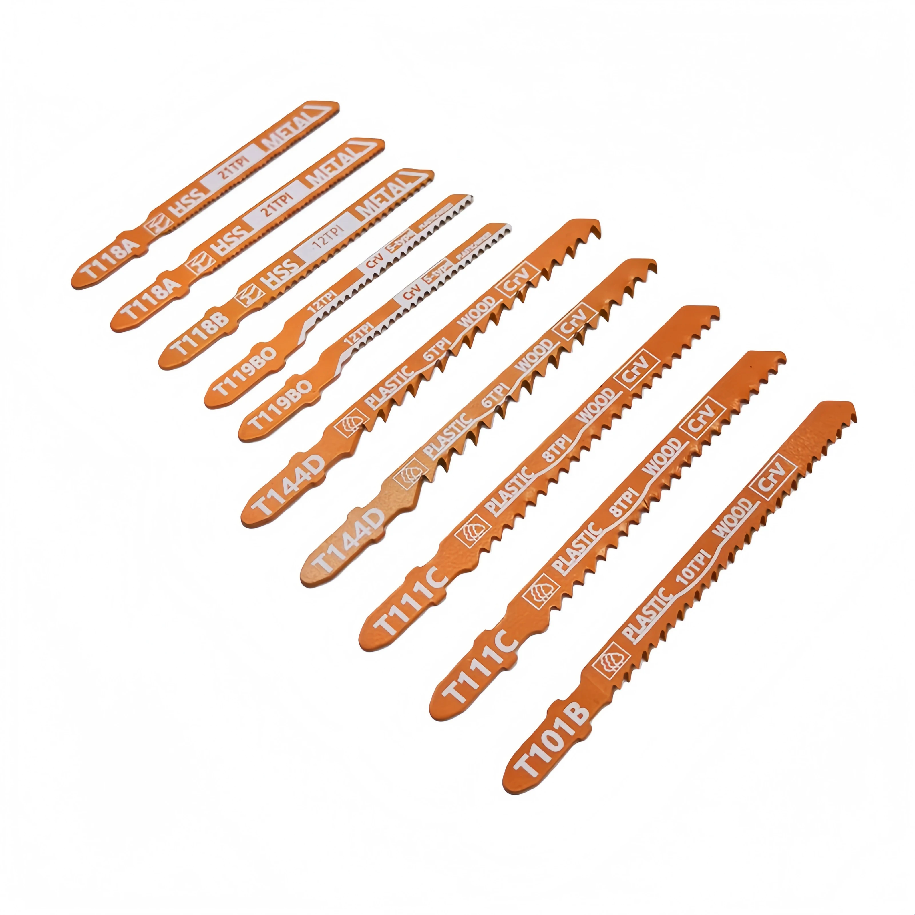 10 قطعة T-عرقوب بانوراما شفرات مجموعة HSS متنوعة للخشب البلاستيك قطع المعادن سريع قطع شفرات المنشار المنحنية للمناشير الكهربائية #3