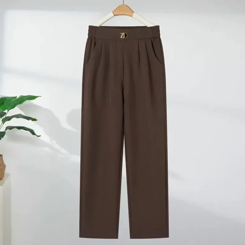 Loose High Waist Straight Leg Casual Pants for Middle-Aged And Elderly Mothers Spring Autumn New Style Women's Long Pants