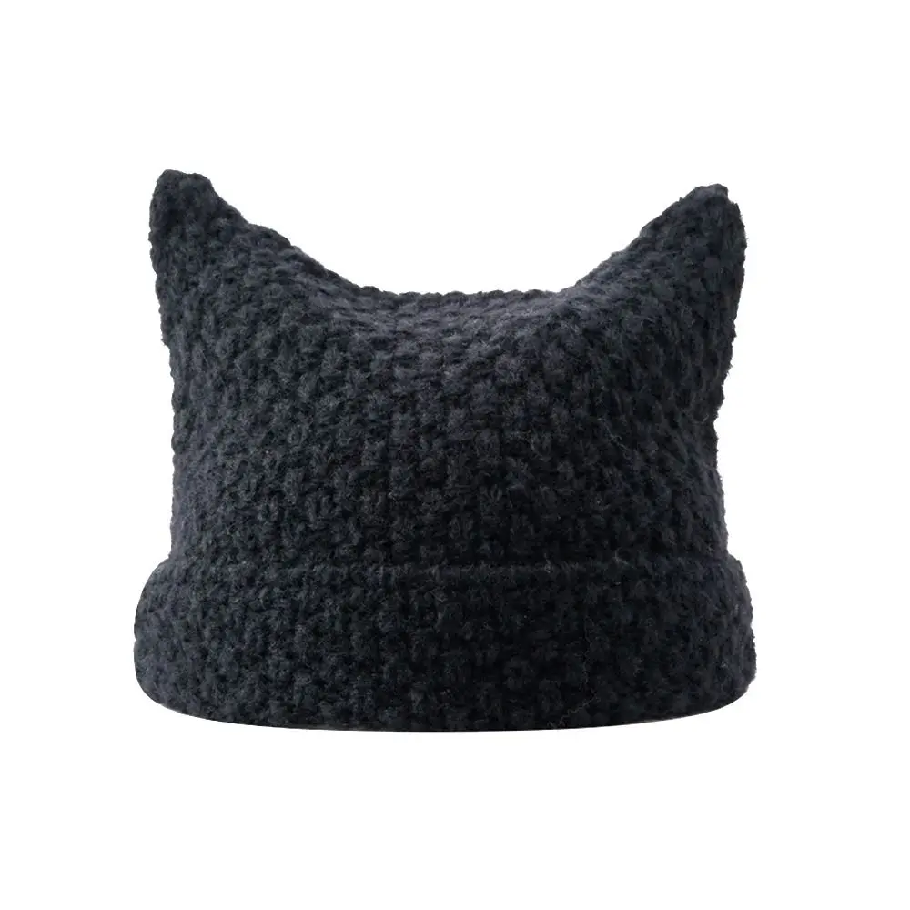 Ins Little Devil gorro de lana rayas con orejas de gato – invierno - imagen 3