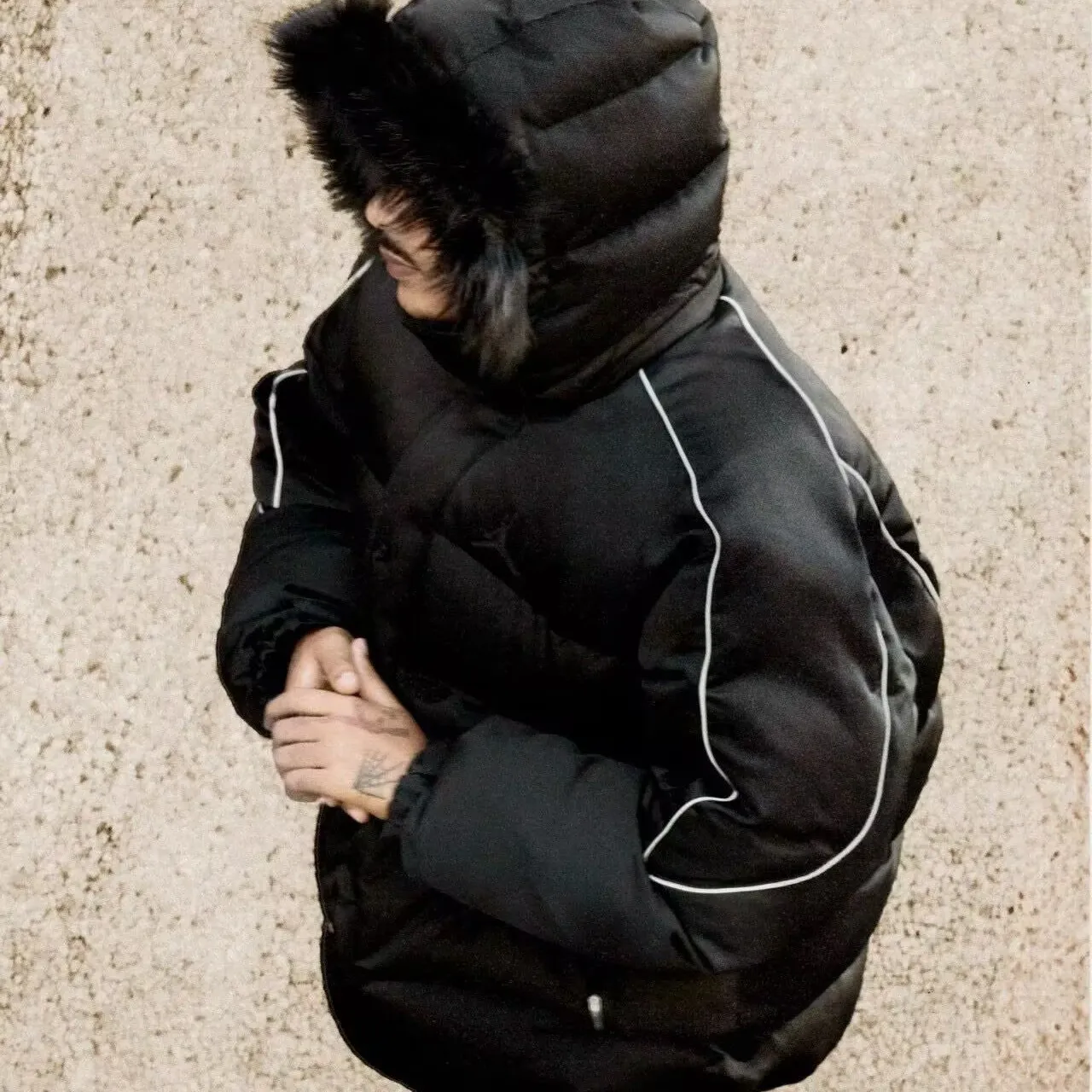 

Американский пуховик-куртка с капюшоном и вышитыми надписями, коллаборация Bright Tead, верхняя одежда, зимняя мужская одежда