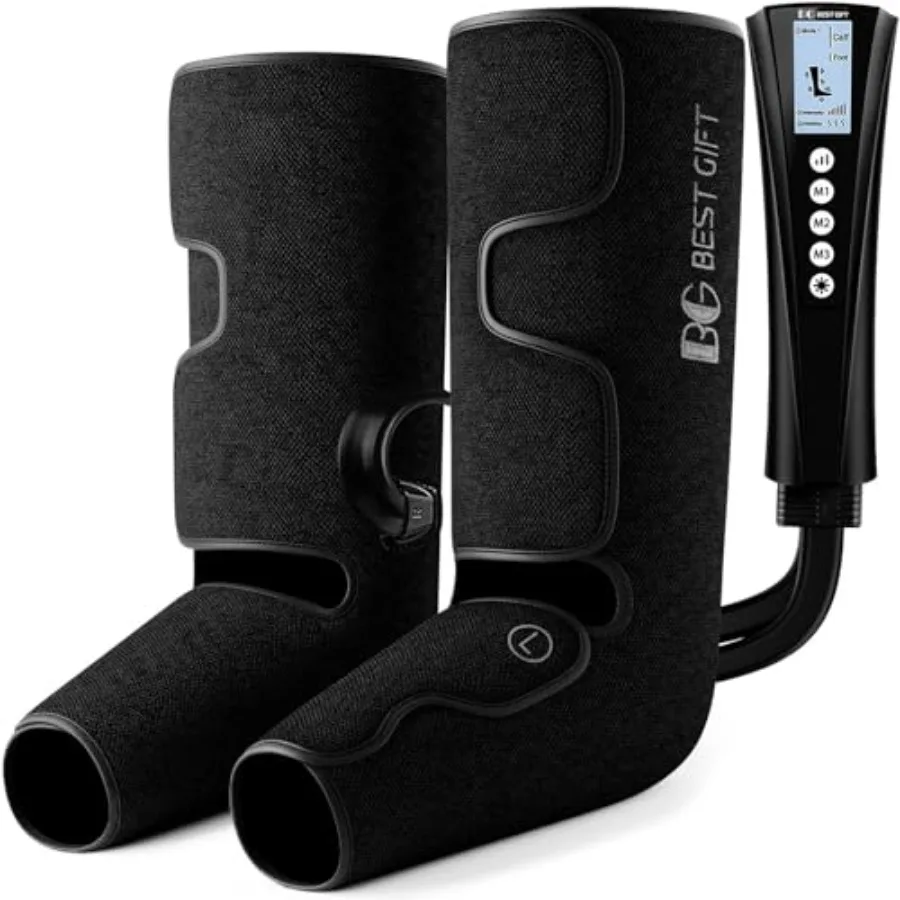 Christmas and Mother's Day Gifts for Dad Mom Men Women Air Compression Massager with Heat for Feet Legs Calf Thigh Knee Relieve