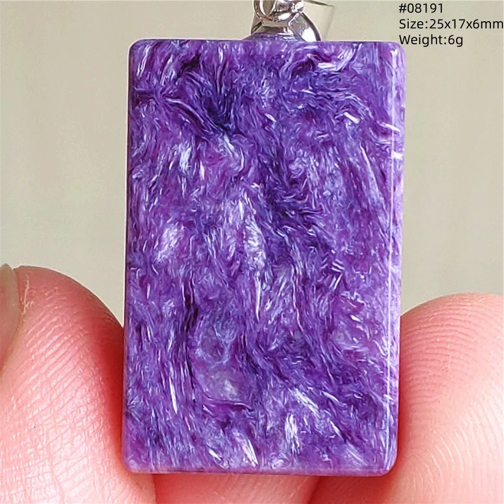 

Natural Charoite Purple Women Pendant Rectangle From Russia Necklace Jewelry Fashion Water Drop Bead AAAAA