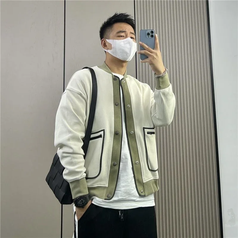 Knit Sweater Male Zipper Cardigan Zip-up Men\'s Clothing Jacket Round Collar Coat Crewneck Thick Winter 2024 Knitwears Loose Fit