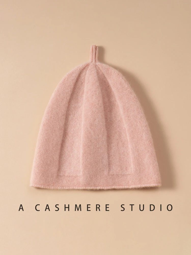 Kids 100% Cashmere Knit Pointed Beanie Hat Boy Cashmere Hat Girl Casual New Year Xmas Winter Warm Children Hair Bonnet 4-12y