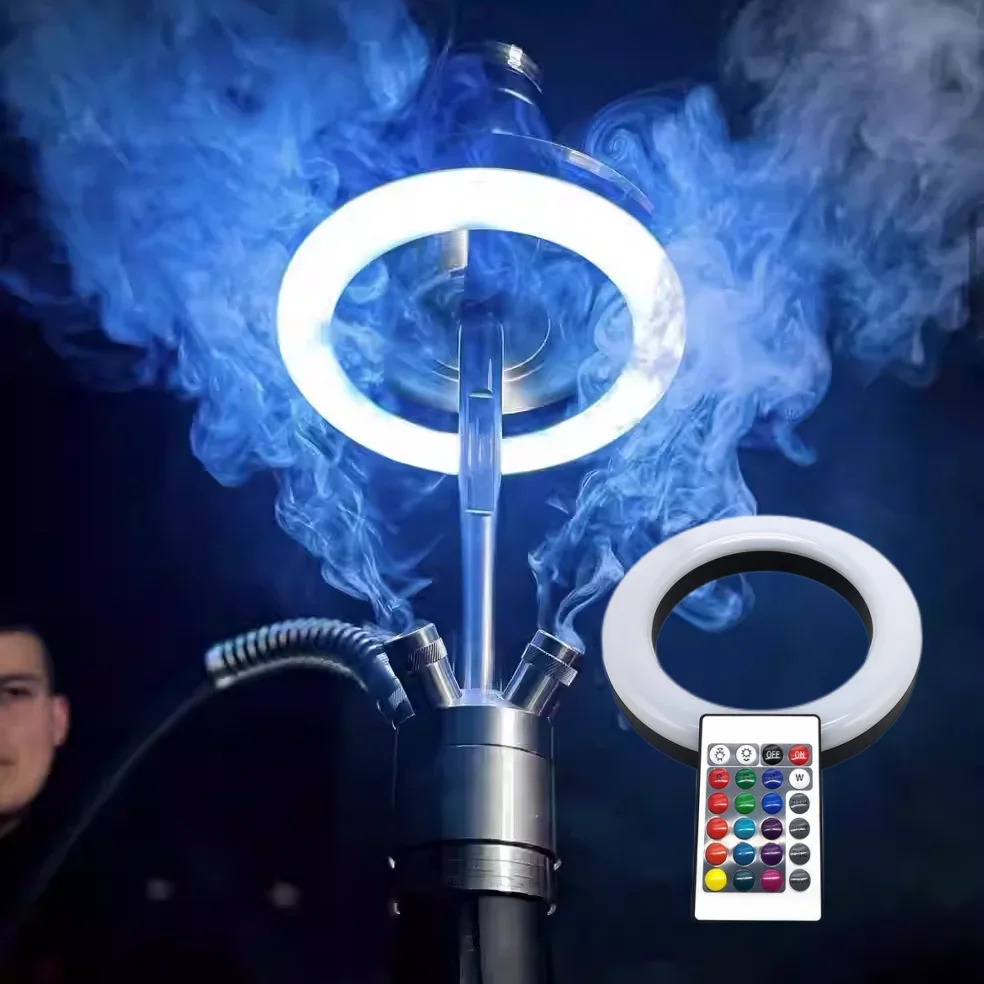 

6 Inches LED Ring Hookah Light Tray Universal Shisha Nargile Sheesha Narguile Chicha Cachimbas Кальян Magnet Lamp with Remote