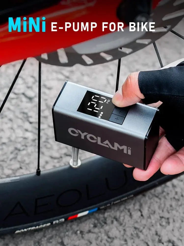 150 PSI Fahrrad-Luftpumpe CYCLAMI A3 MAX mit Echtzeit-Datenanzeige, tragbare Mini-Reifenpumpe für Fahrrad und Auto