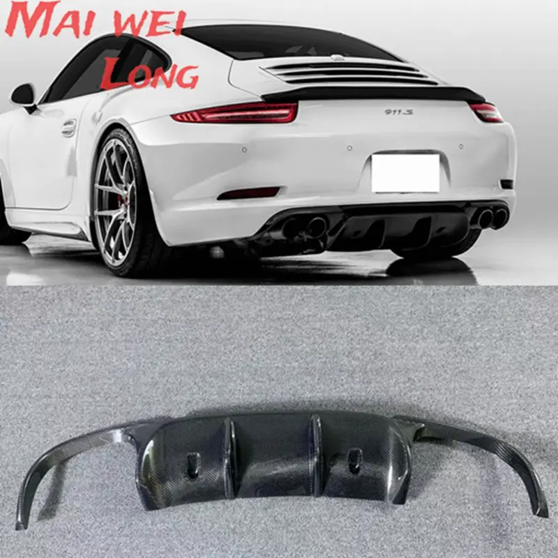 

Для Porsche 911 991 Carrera & Carrera S 2012-2015 V Style Автомобильный Разветвитель для бампера заднего бампера, диффузор, защита корпуса