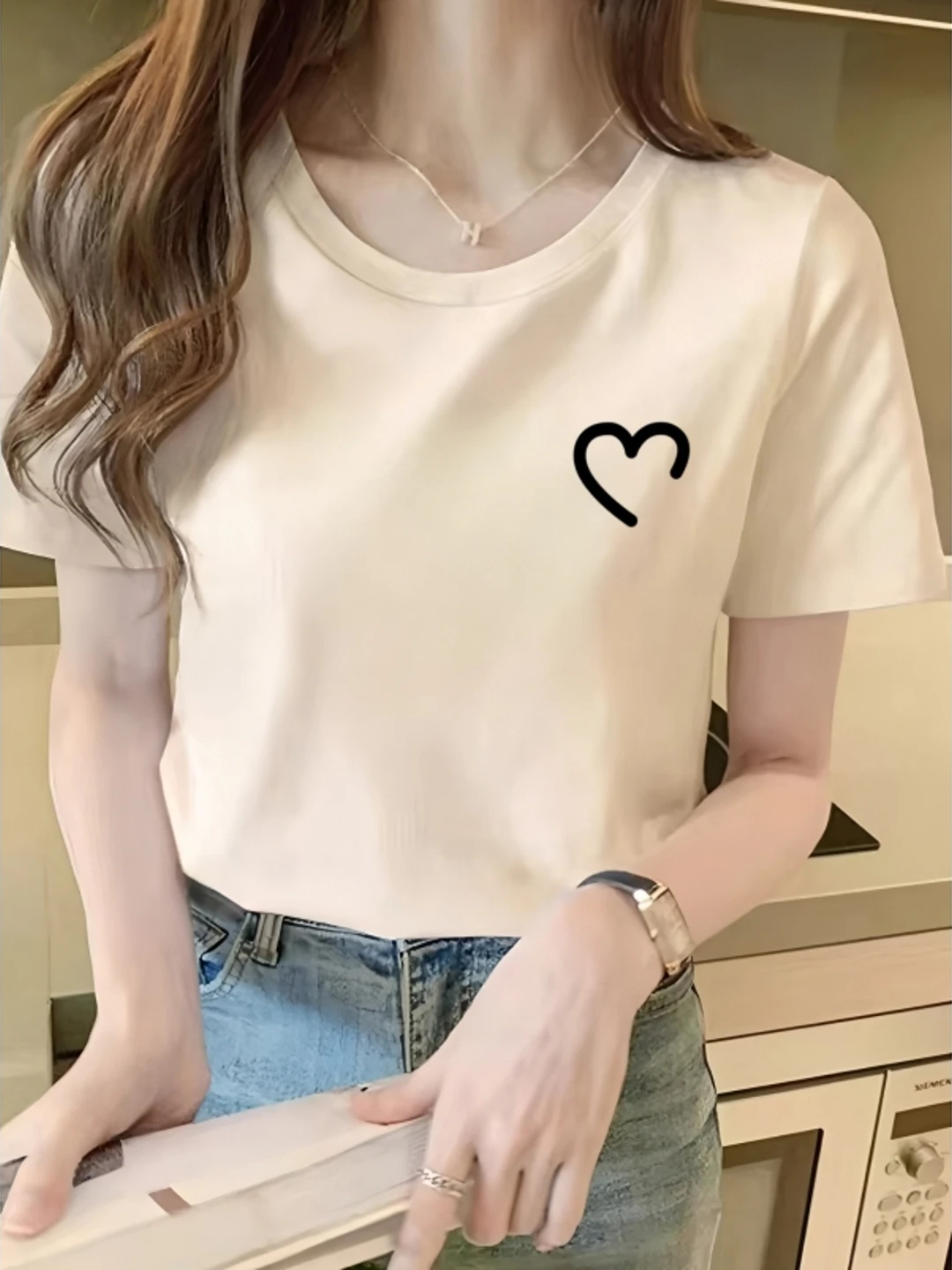 Small Niche Design Fashionable Must Answer Love Short Sleeved T-Shirt Women's Summer Outfit Shoulder Length Shirt