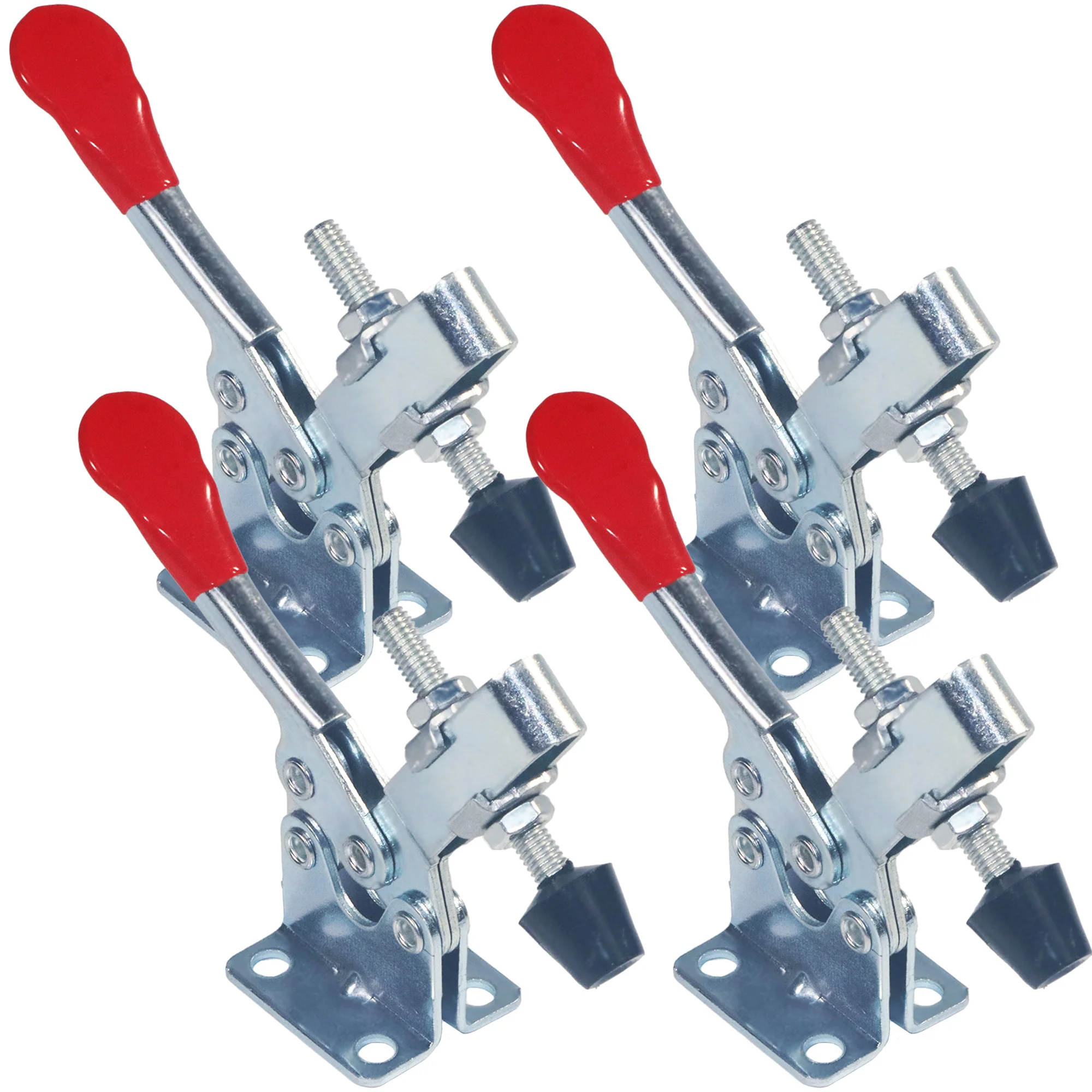 4 pz GH-201B Toggle Morsetto Orizzontale 100 kg Antiscivolo Rosso Morsetto Orizzontale Strumento A Sgancio Rapido Utensili A Mano Per Banco di Lavoro FAI DA TE