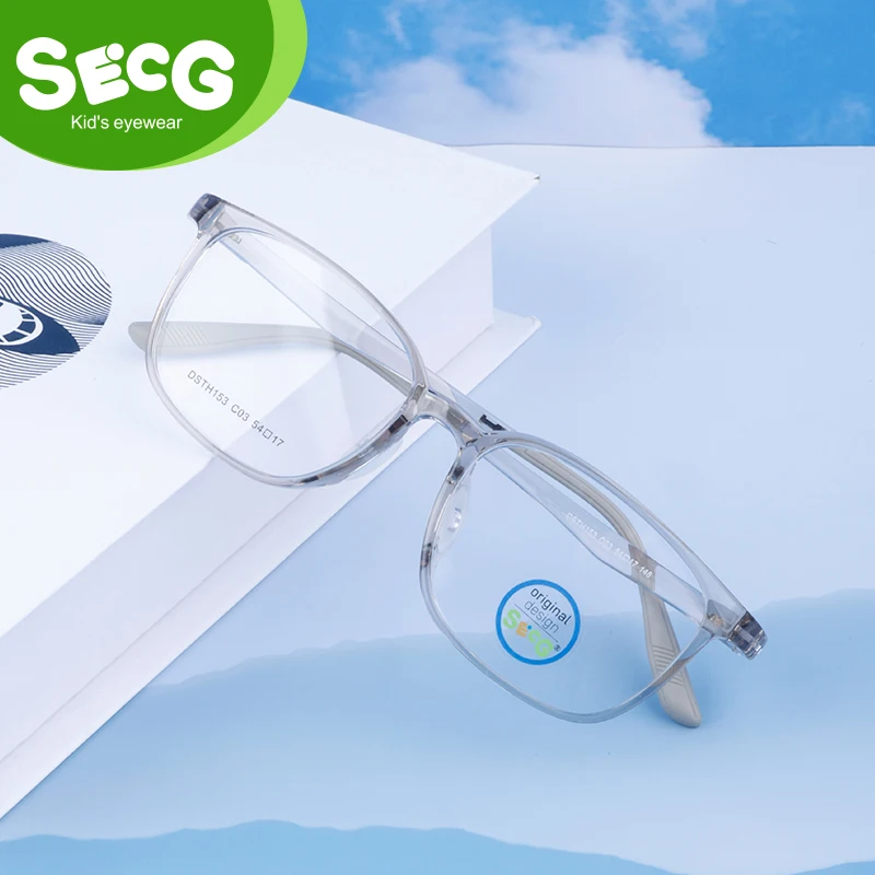 

SECG TR90 Transparent Children Glasses Ultra Light Silicone Frame Prescription Myopia Optical Frames Soft Kids Sight Eyeglass