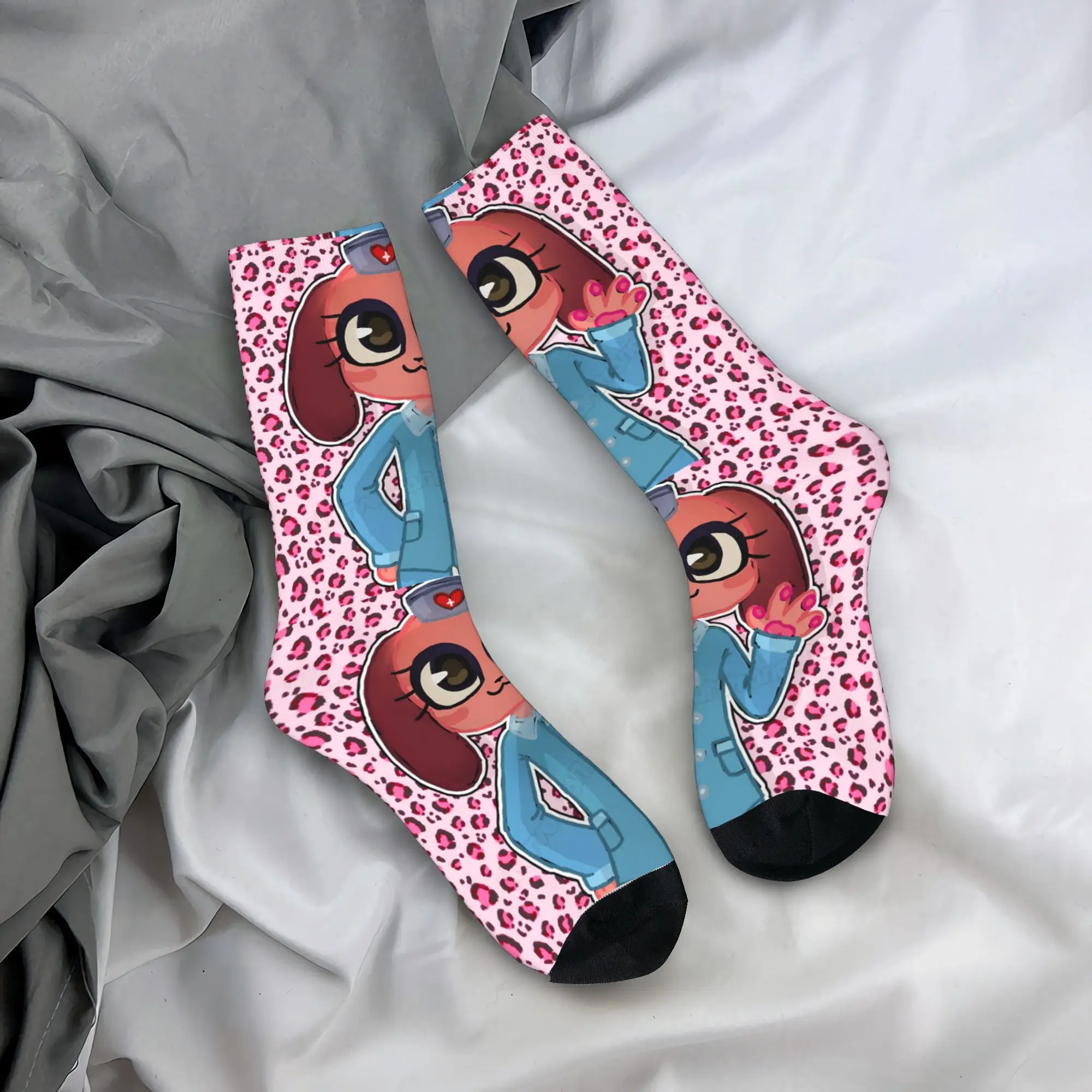 Animal Hospital Nurse Dog Pink Cartoon Stockings Men's Socks High Quality Socks Winter Anti Skid Graphic Socks Birthday Gift