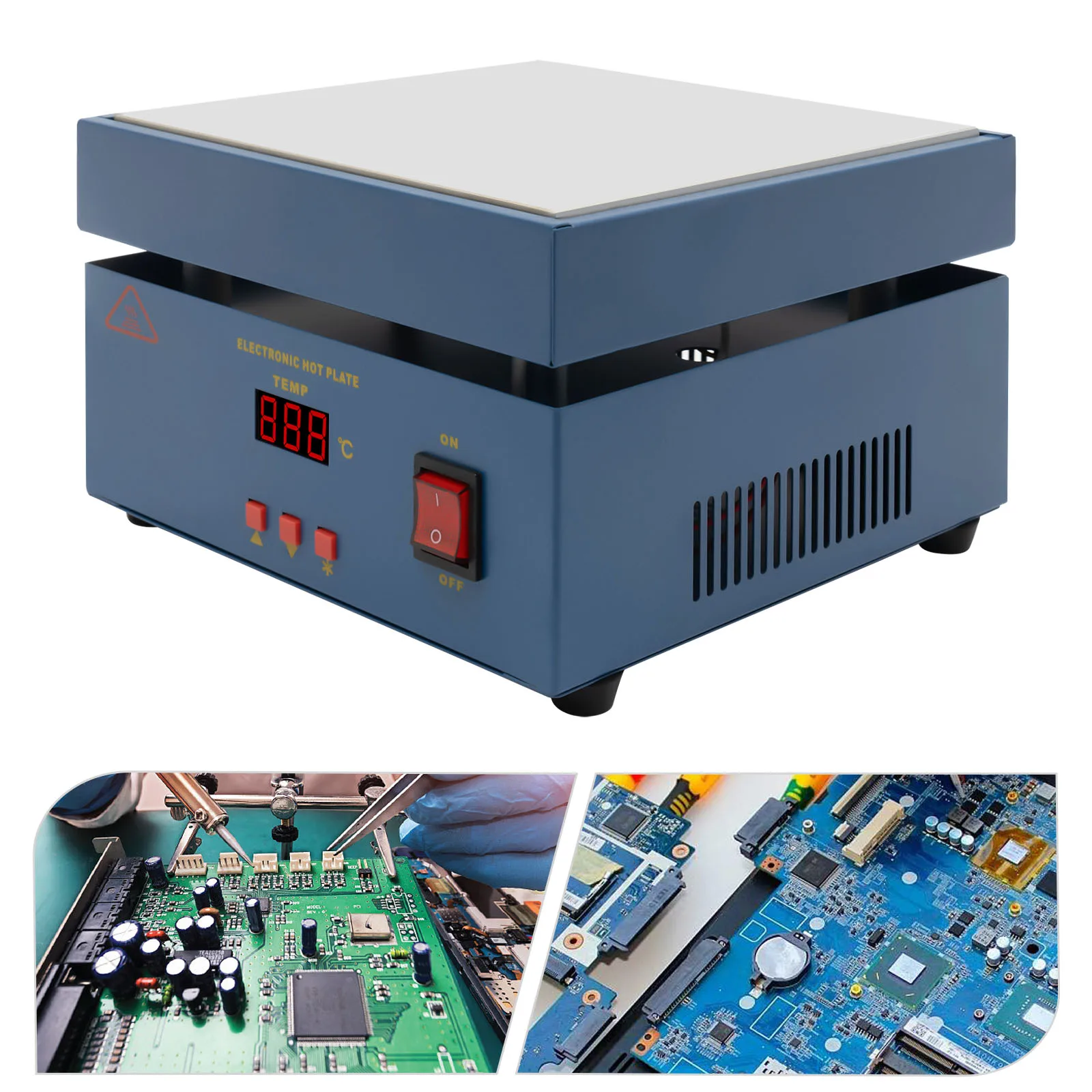 800W Microcomputer Electric Hot Plate Digital Display Preheat Soldering Station Lab Welder Hot Plate Rework Heater 20*20*20cm