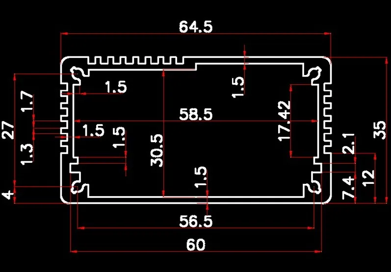 35x65x100mm Electronic Aluminum Case Extrusion Enclosure Switch Box Aluminum Housing Diy Distribution Box