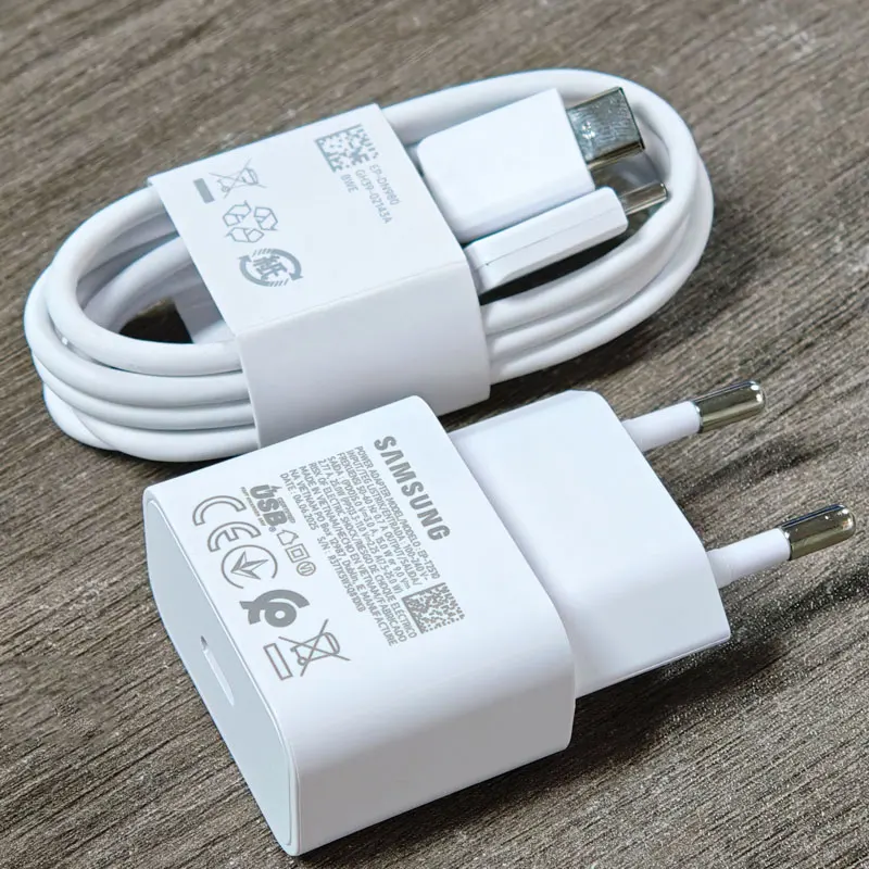 EP-T2510 Samsung 25W cargador súper rápido USB C PD adaptador de corriente para Galaxy S25 S24 S23 S22 S21 S20 Edge Flip Fold 7 6 5 4 3 2 A17