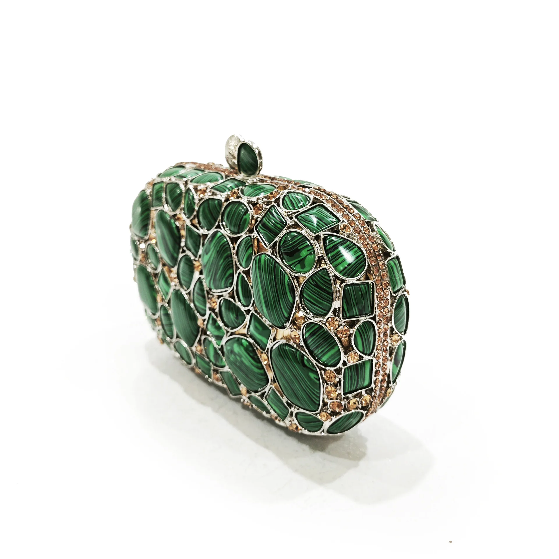 Glass diamond clutch women's bag turquoise hollow diamond dinner bag Stone clutch view 6