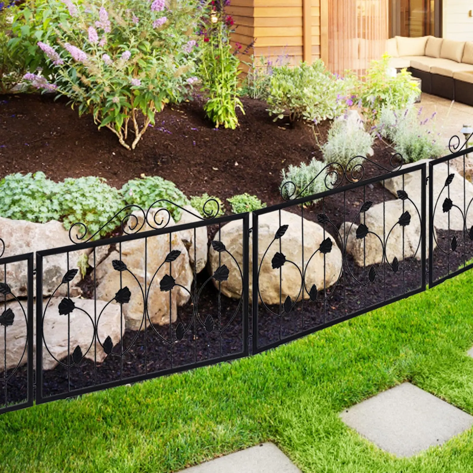 4 Pack Decorative Garden Fence, 23.6