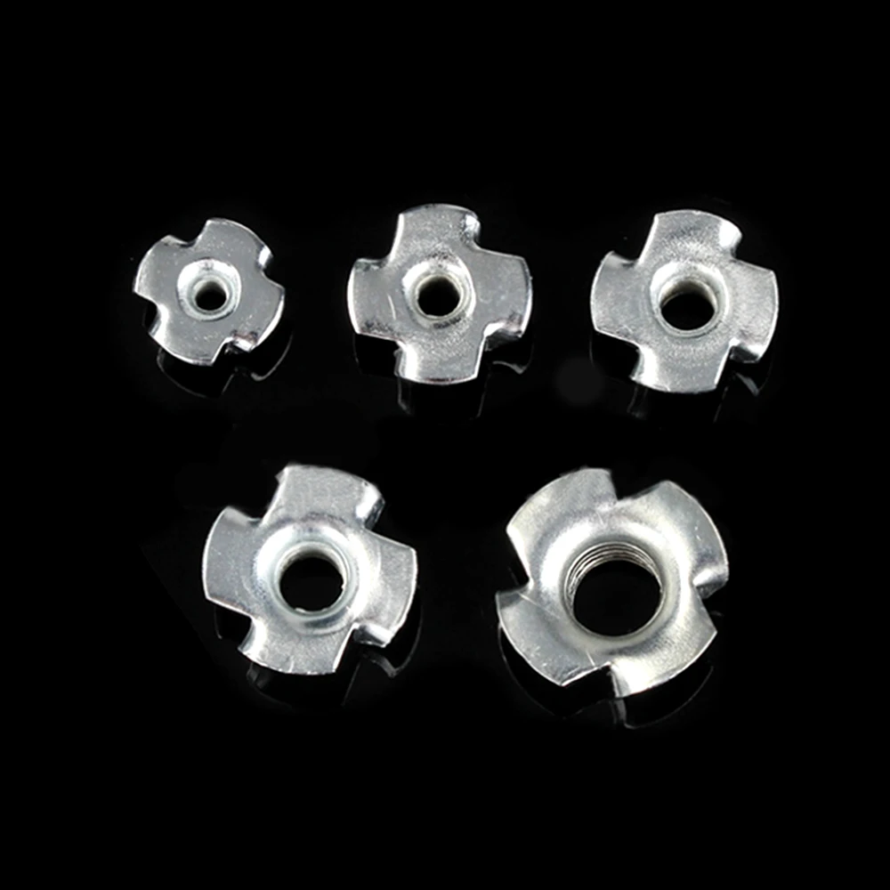 T Nuts 90PCS M3 M4 M5 M6 M8 Zinc Plated 4 Claws Nut Furniture Hardware Rust and Corrosion Protection