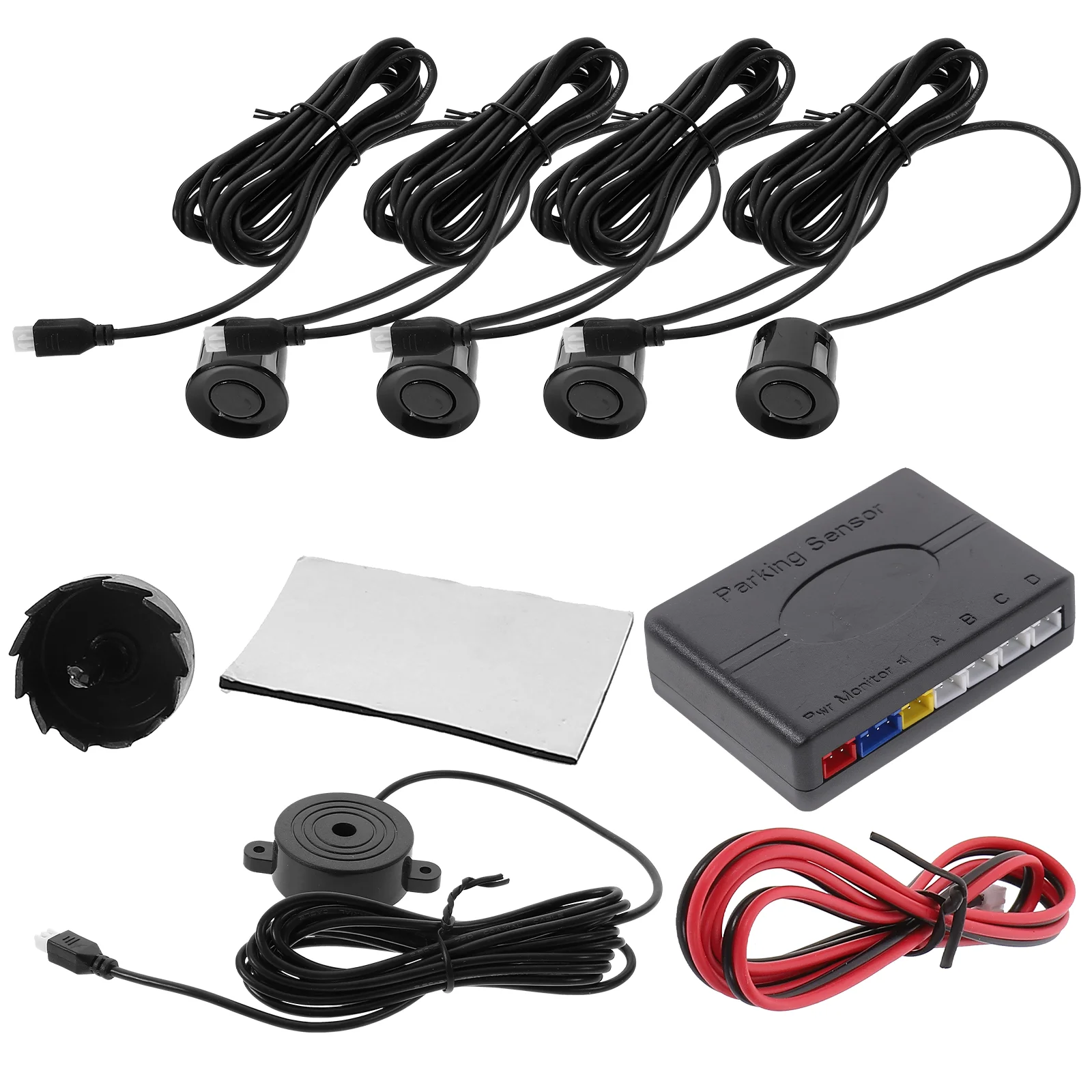 4 Rubber Cars Reversing for Metal Steel Bumper Sensor Parking System Voice Reverse Backup