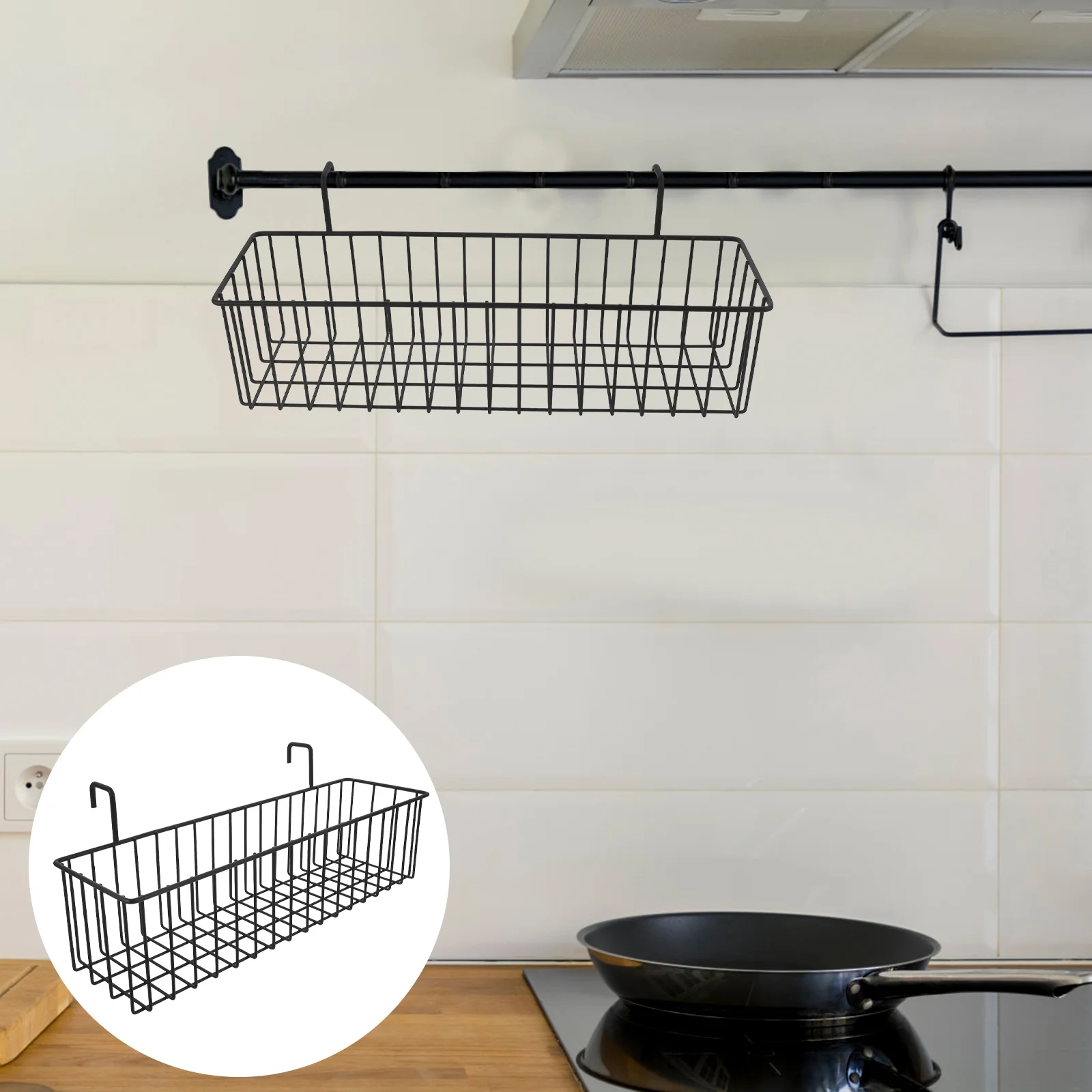 Garbage Can Iron Hanging Basket Storage Shelf Wall Mounted Trash Wire Organizer