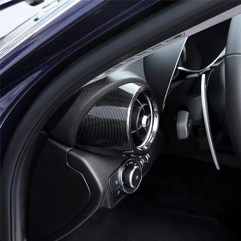 

1Pair Front Side Air Conditioning Vent Outlet Cover Trim Frame Carbon Fiber Pattern Plastic For Alfa Romeo Giulia 2017-2020-[Qah