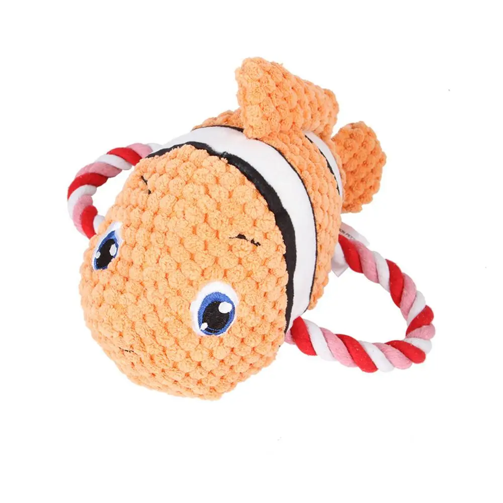 Dog Chewing Toy Cute Shark Toy Filling Squeaky Animal Plush Turtle Training Chewing Toy Pet Supplies