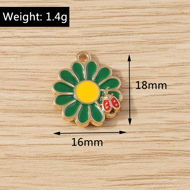 Tusember 10 Stück Emaille-Anhänger in Form von Ahorn, Mais, Truthahn, Kürbis und Blumen für DIY Armband- und Halsketten-Schmuckherstellung – Detail 9