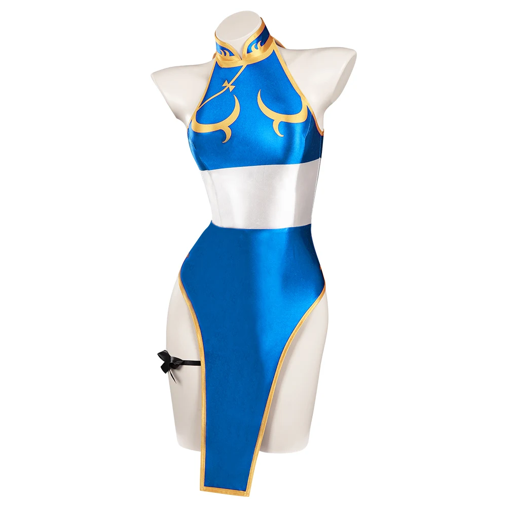 Adulto/bambini Chun Li Costume da bagno Sexy Costume Cosplay vestito costumi da bagno abiti Halloween Carnival Party Suit