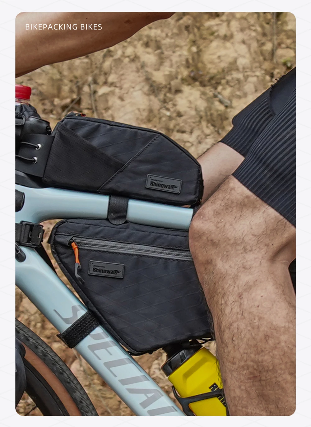 Rhinowalk Fahrrad-Frontrahmentasche, 1,2 l/2,1 l, wasserabweisende Fahrradaufbewahrung, Gepäckverpackung für MTB und Road Fit, größere Rahmenlänge – Detail 19