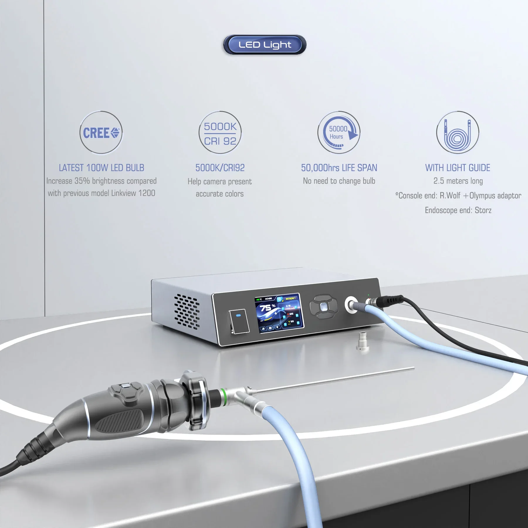 2026 NEW . Endoscope Camera System，Professional 1080P 60FPS With 100W LED Light For ENT Clinic, Veterinary Surgery