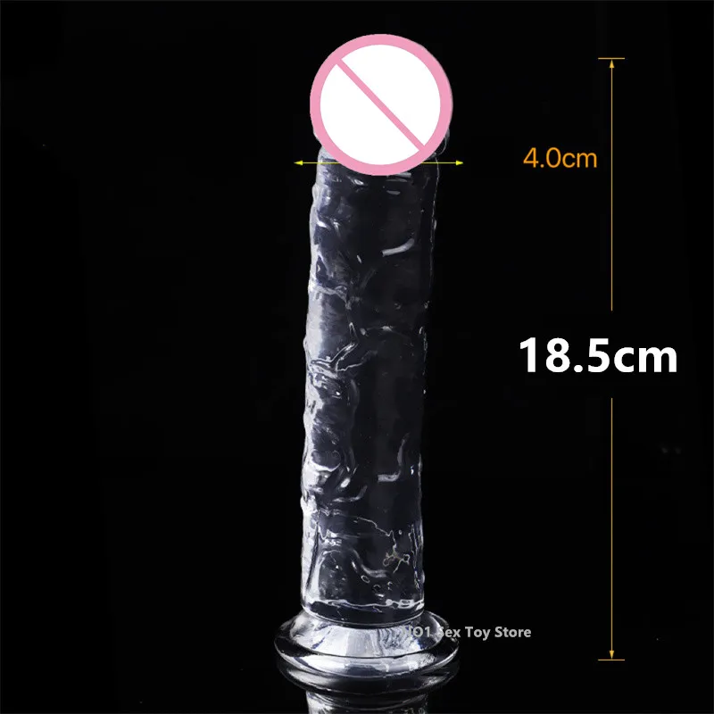 New 1PC 25cm Sex Toys For Women Men Jelly Realistic Dildos With Super Strong Suction Cup Artificial Penis G-spot Simulation 2#