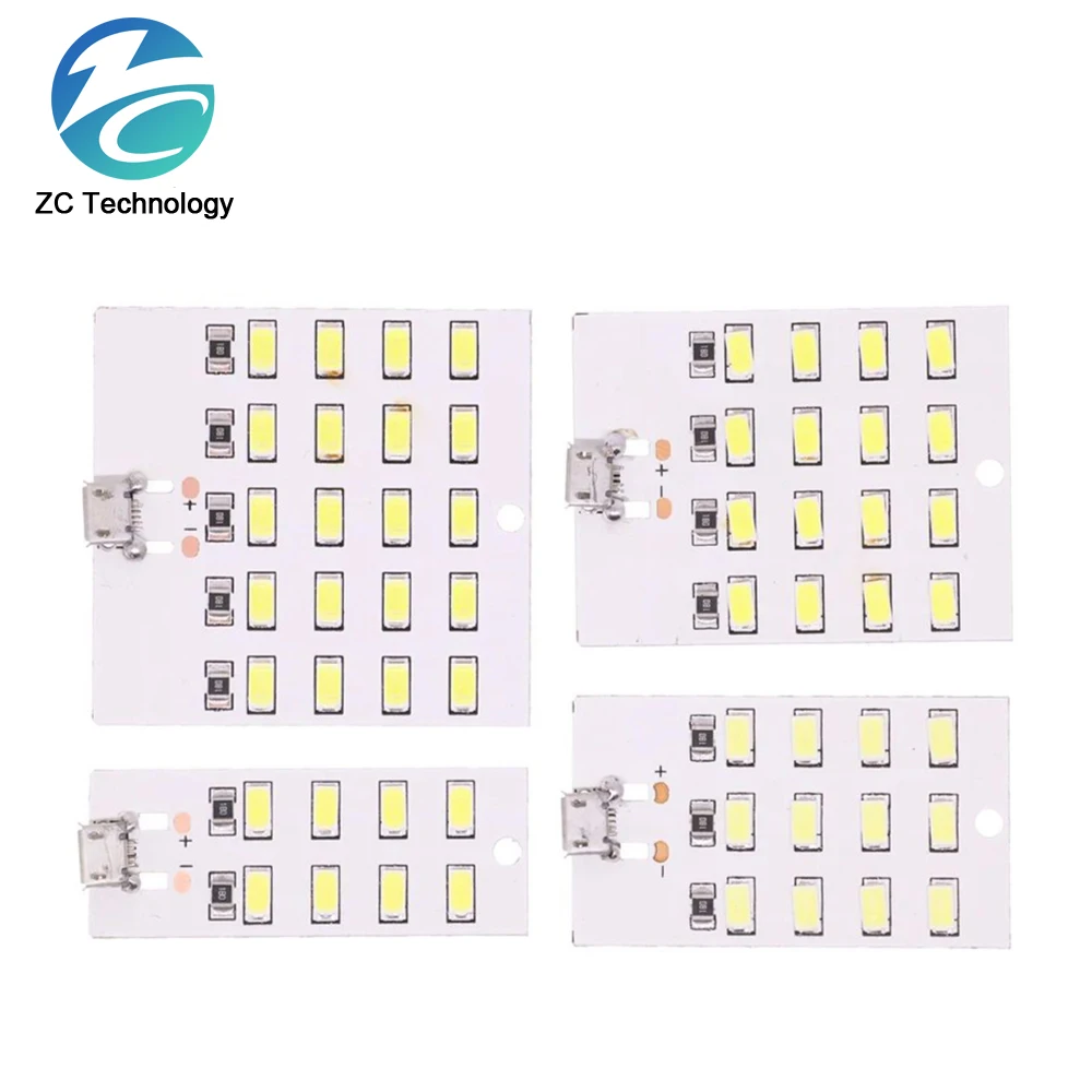 8 12 16 20 Bits 5730 SMD 5V 430mA~470mA White Mirco Usb 5730 LED lighting panel USB mobile light Emergency light night